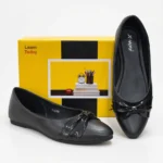 Black Imported Material Bow Girls School Shoes XWAY-44102