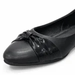 Black Imported Material Bow Girls School Shoes XWAY-44102