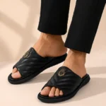 Black Imported Material Buckle Slipper XWAY-1101