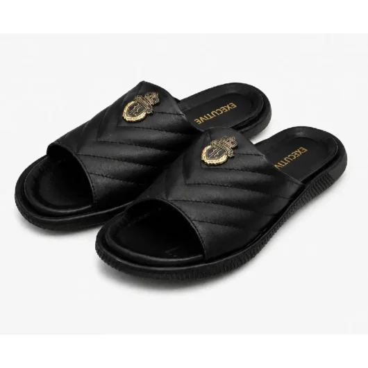 Black Imported Material Buckle Slipper XWAY-1101