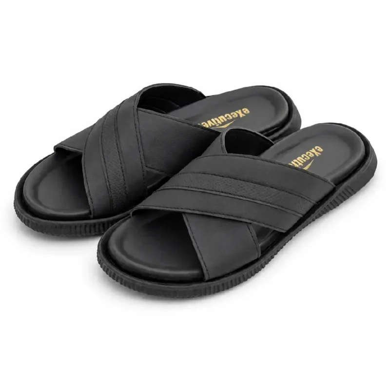Black Imported Material Cross Slipper XWAY-951