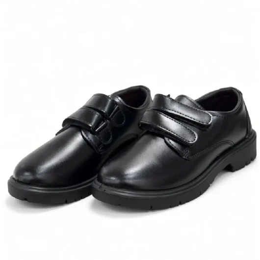 Black Imported Material Double Magic Kids School Shoes XWAY-426469