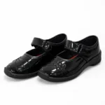 Black Imported Material Glossy Chaster Girls School Shoes XWAY-0098