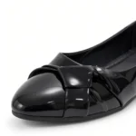 Black Imported Material Glossy Girls School Shoes XWAY-44101