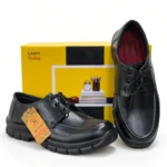 Black Imported Material Laces Kids School Shoes XWAY-6042
