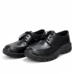 Black Imported Material Laces Kids School Shoes XWAY-6042