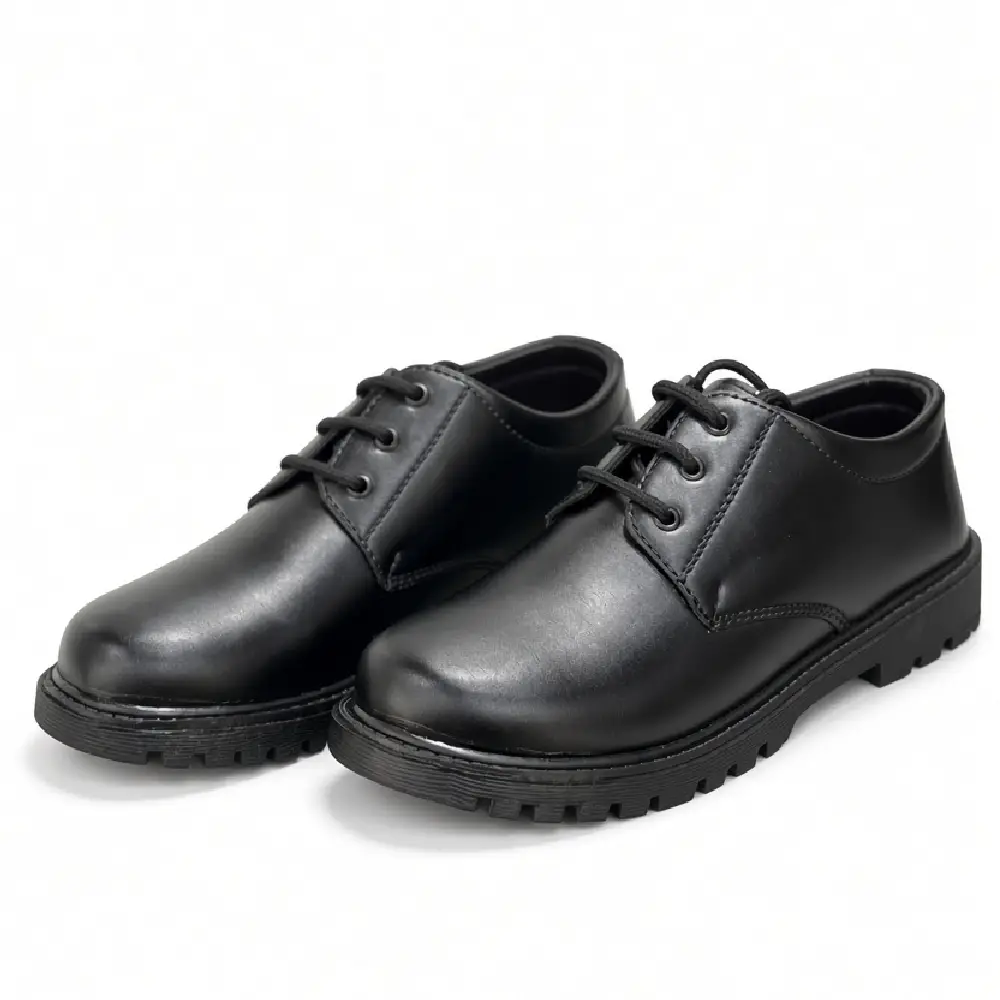 Black Imported Material Plain Kids School Shoes XWAY-6047 Black Imported Material Plain Kids School Shoes XWAY-6047