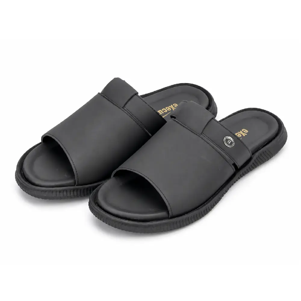 Black Imported Material Plan Slipper XWAY-0102 Black Imported Material Plan Slipper XWAY-0102