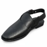 Black Joblet Material Peshawari Chappal XWAY-1652