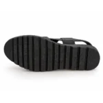 Black Leather Material Cross Peshawari Chappal XWAY-7101