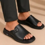 Black Medicated Material Buckle Slipper XWAY-01