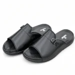 Black Medicated Material Buckle Slipper XWAY-01