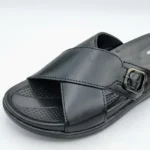 Black Medicated Material Cross Slipper XWAY-08