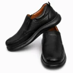 Black Medicated Material Leather Shoes XWAY-6063