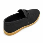Black Suede Leather Plain Loro Piana Shoes XWAY-1902