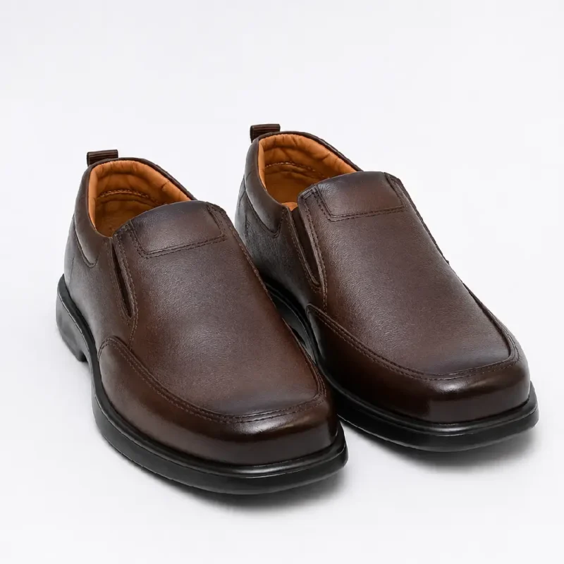 Brown Medicated Material Leather Shoes XWAY-6063