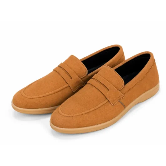 Mustard Suede Leather Plain Lorobayana Shoes XWAY-1902