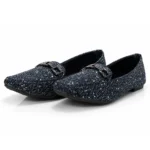 Women's Black Glitter & Sequin Pumps XWAY-AH11