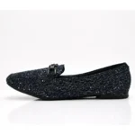 Women's Black Glitter & Sequin Pumps XWAY-AH11