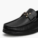 Black Leather Buckle Mocassins Shoes For Men XWAY-2059