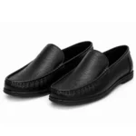 Brown Leather Plain Moza Shoes For Men XWAY-1046 - Image 7