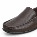 Brown Leather Plain Moza Shoes For Men XWAY-1046