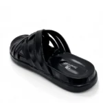 Men's Black Medicated Cross Strap Slipper XWAY-030