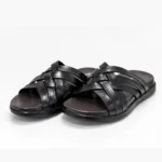 Men's Brown Medicated Cross Strap Slipper XWAY-030
